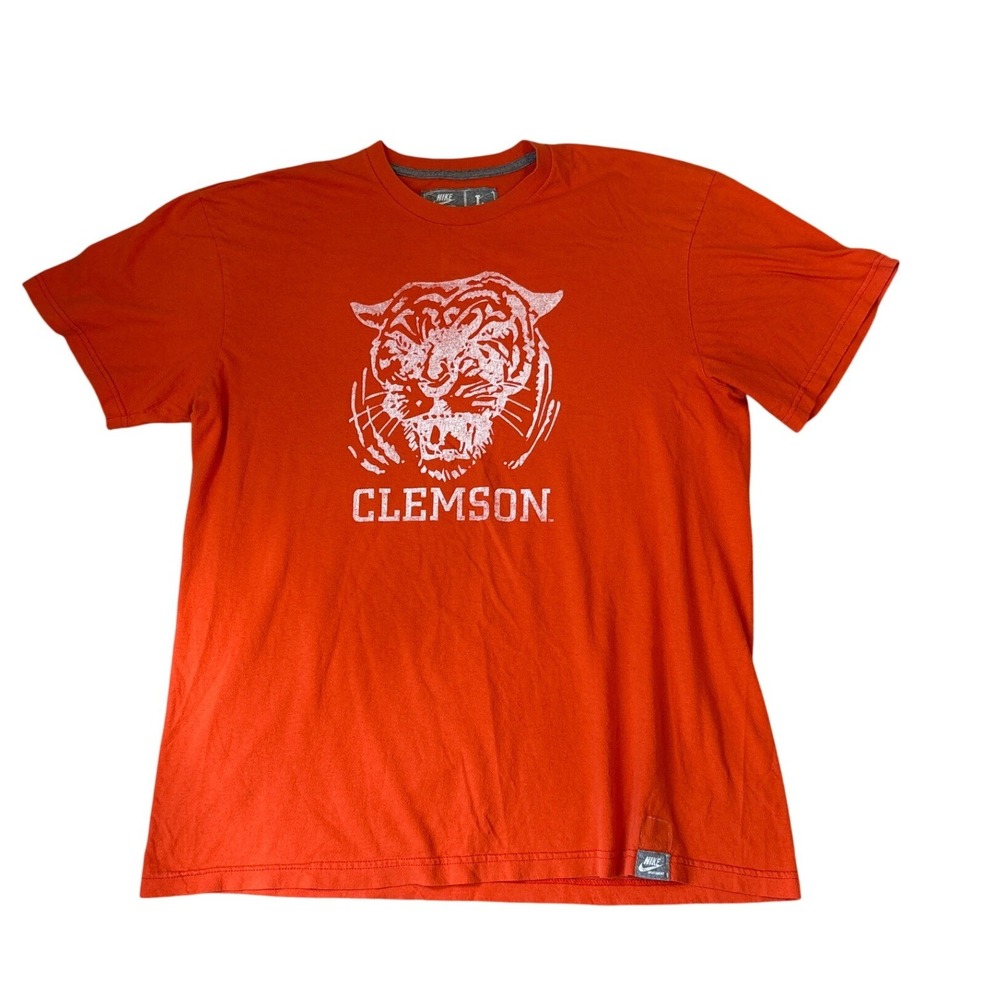 Nike Clemson Tigers Vintage T Shirt Mens Orange Graphic Tee SIZE Large